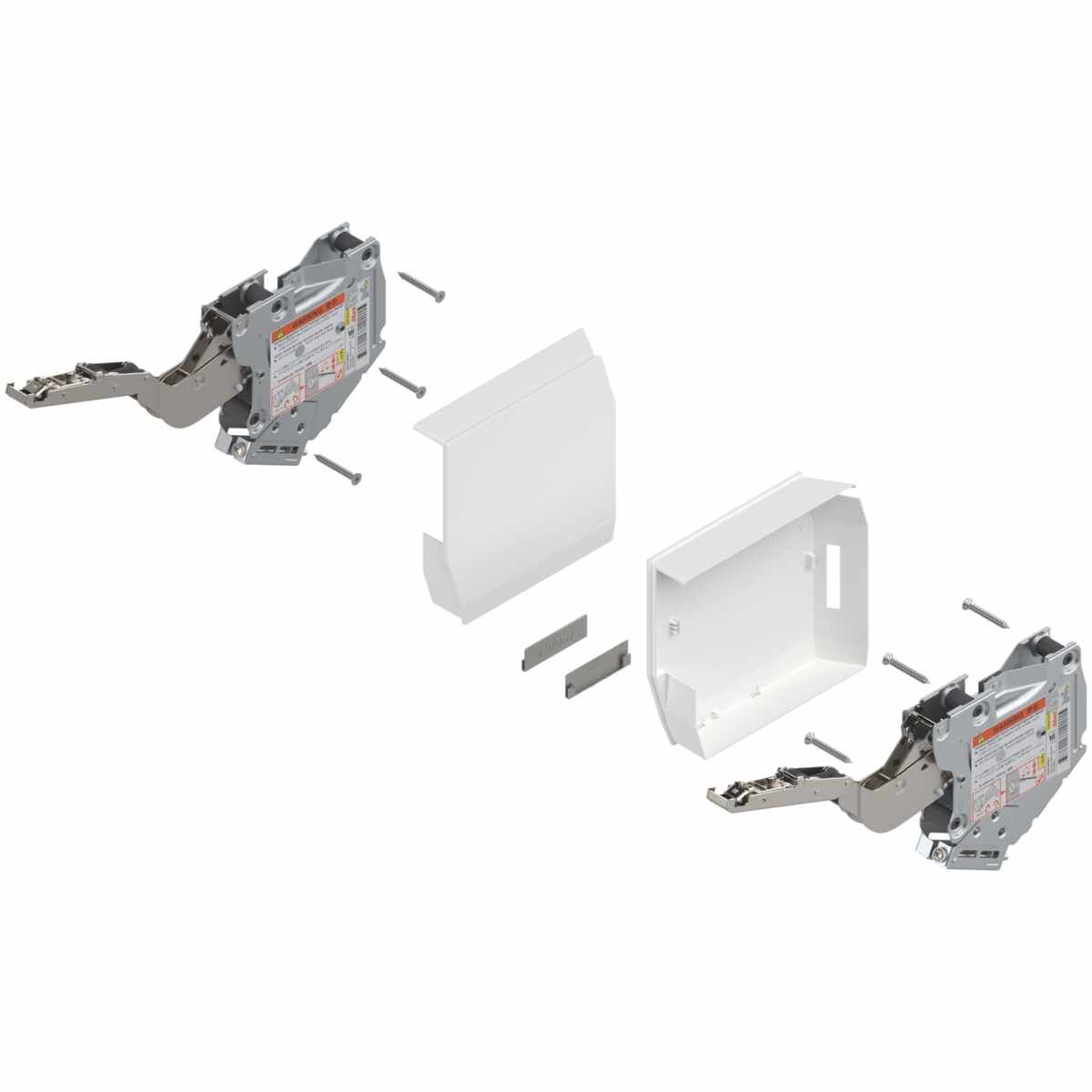 AVENTOS HK-S Hochklappe, Kraftspeicher (Set), LF=400-1000 (bei 2 Stück), zum Schrauben, für TIP-ON, seidenweiß/inox-g.