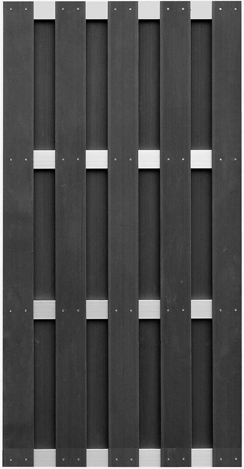 ELDENA-Serie ANTHRAZIT 90 x 180 cm hell eloxiert4 Querriegel ALU WPC-Bretterzaun