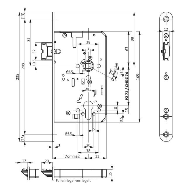 BKS Panikschloss 1 flg. Wechselfunktion E