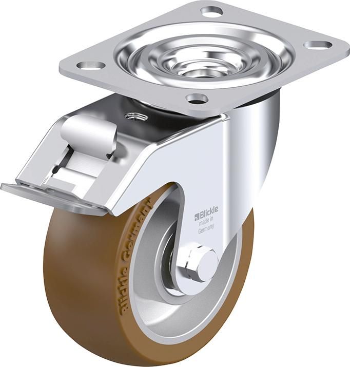 Lenkrolle m. Feststeller Rad-D100mm Polyurethan L-ALB 101K-FI