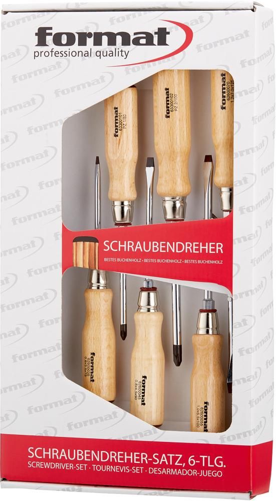 Schraubendreher-Satz Holzheft Schlitz/PZ 6-teilig FORMAT