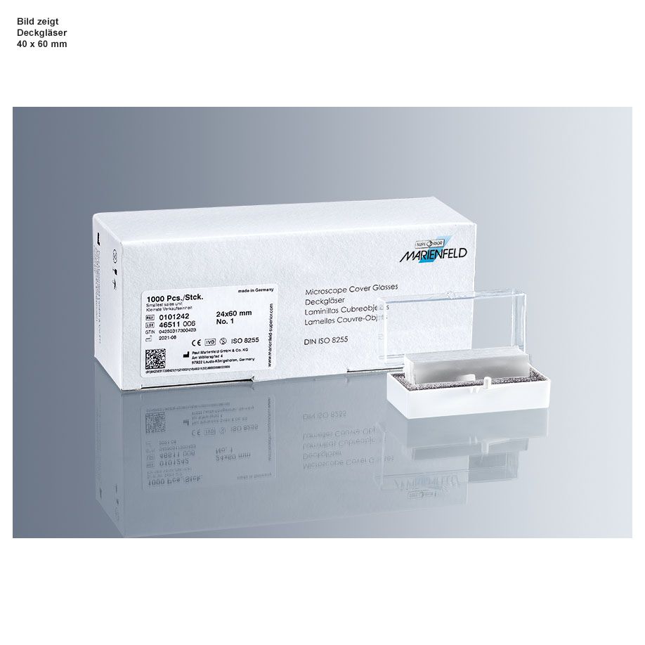 Deckgläser 24 x 60 mm (100 Stck.)VE = 10 Pack / UK = 250 Pack