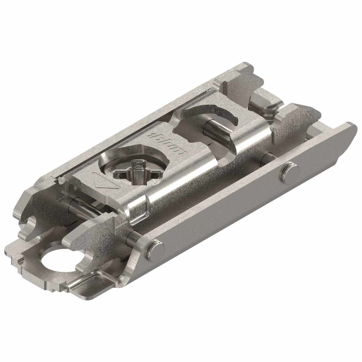 CLIP Montageplatte, gerade, 0 mm, Stahl, zum Schrauben für Spanplattenschrauben, HV: Exzenter, vernickelt