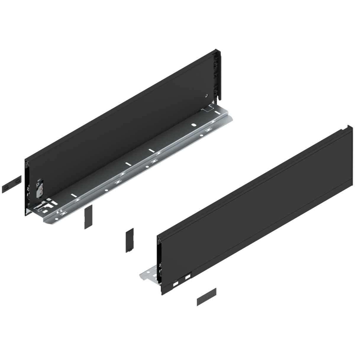 LEGRABOX Zarge, Höhe K (128.5 mm), NL=500 mm, links/rechts, für LEGRABOX pure, carbonschwarz matt