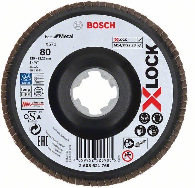Bosch X-LOCK Fächerschleifscheibe X571 Best for Metal
