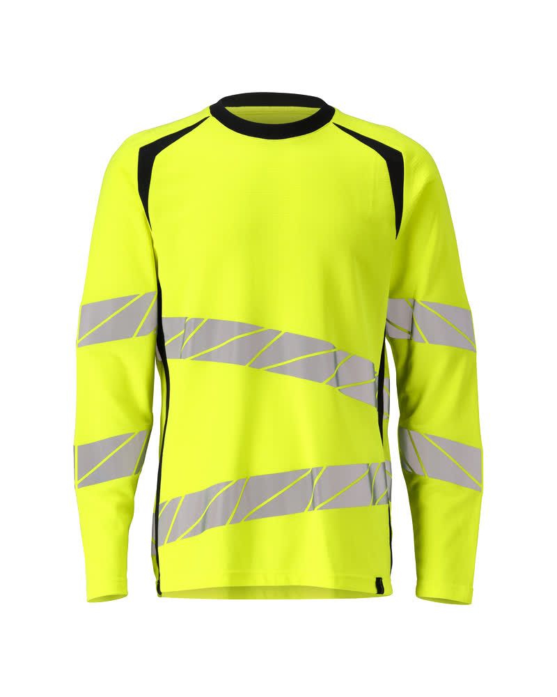 T-Shirt, Langarm Hi-vis Gelb/Schwarzblau, 2XLONE