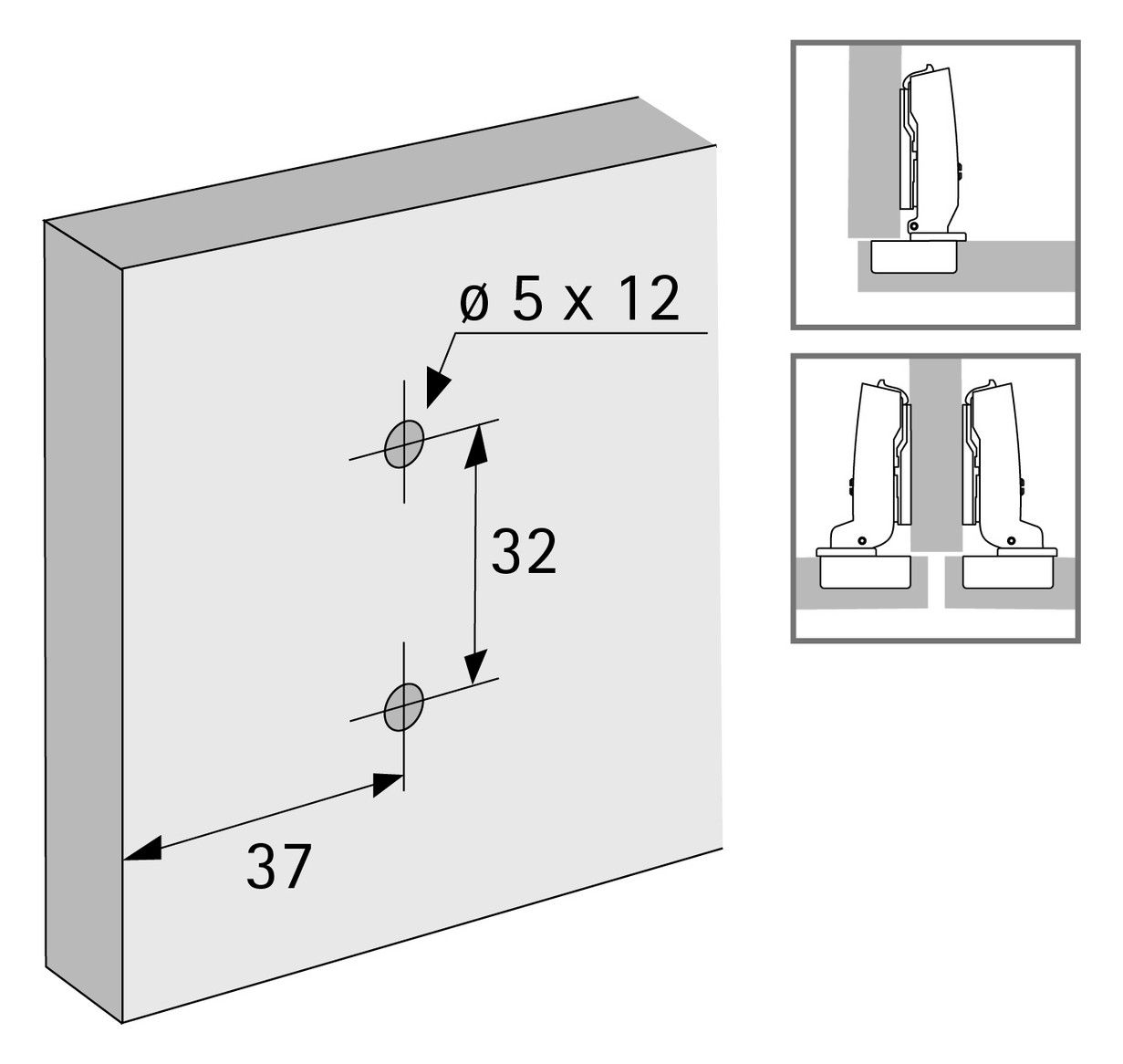 HETTICH Kreuzmontageplatte D=5,0mm