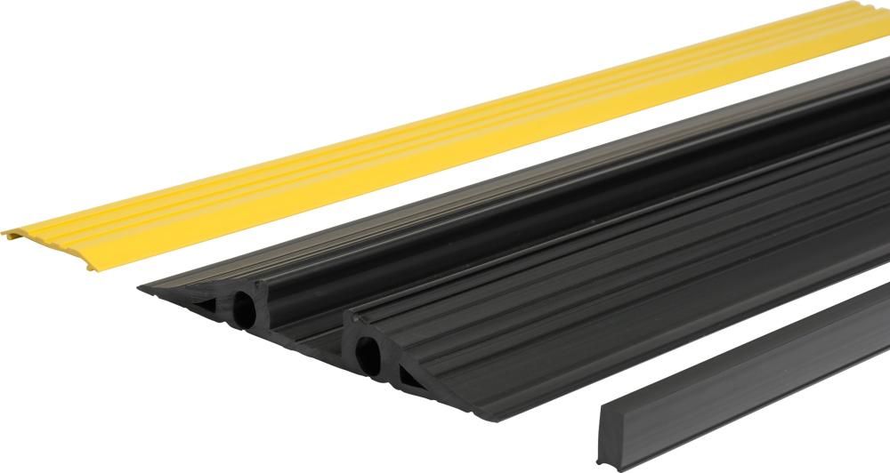 Kabelbrücke Vario B1000xT350 mm schwa/gelb 3 Kammern H25xB38 mm oder 1 Kammer H70xB38 mm
