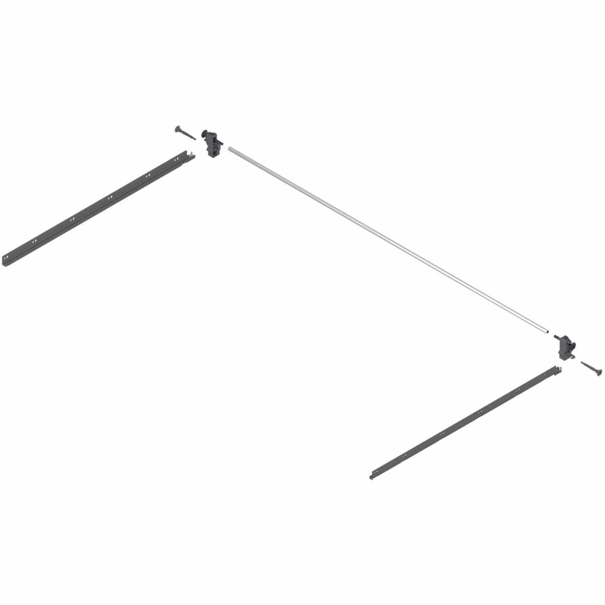 TANDEMBOX Seitenstabilisierung (nach oben aufbauend), NL=650 mm, KB=1200 mm, Vollauszug, Schubkasten/Frontauszug, R7037 staubgrau