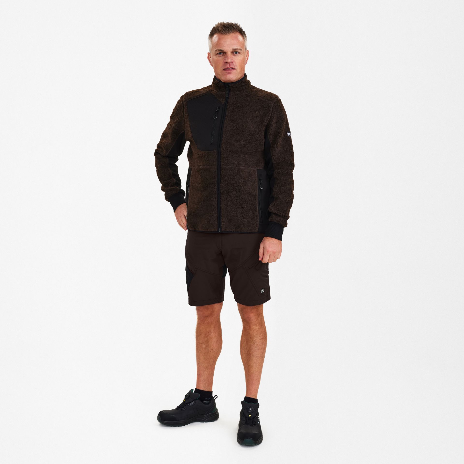 X-treme Faserjacke Mokkabraun/Schwarz, Gr. L
