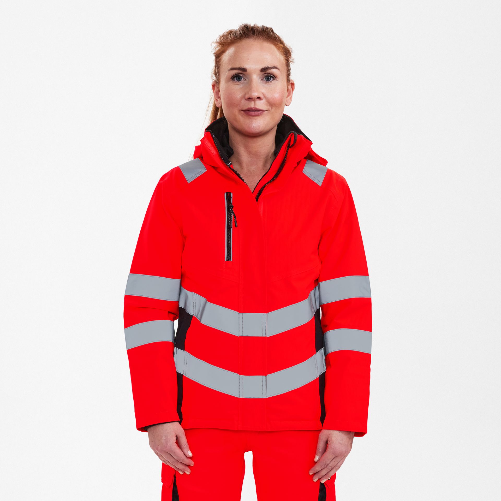 Safety Damen Winterjacke Rot/Schwarz, Gr. XL