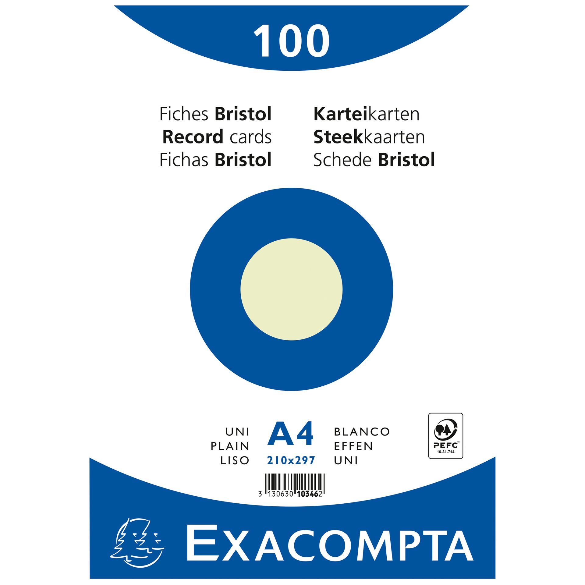 Karteikarte DIN A4 blanko grün 100 St./Pack.