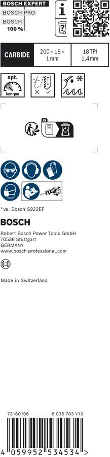 BOSCH HM-Säbelsägeblatt, (VE: 1 Stück)