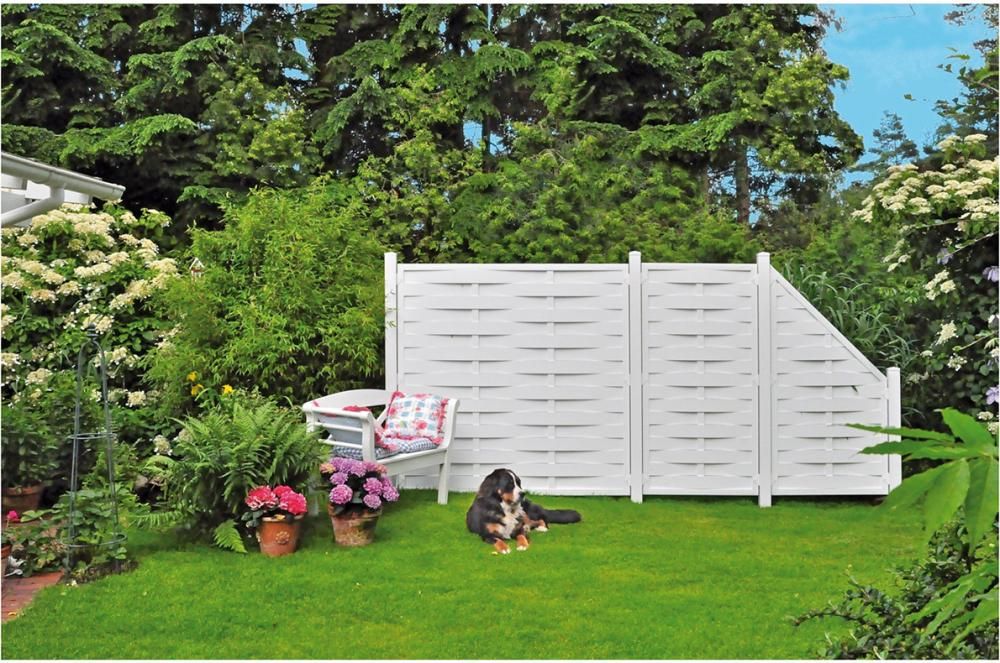 LIGHTLINE KS-LAMELLENZAUN90 x 180/90 cm, Füllung / Rahmen WEISS