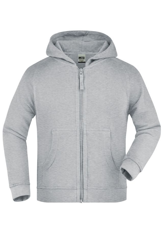 Hooded Jacket Junior Klassische Kapuzenjacke aus hochwertiger French-Terry-Qualität grau, Gr. M