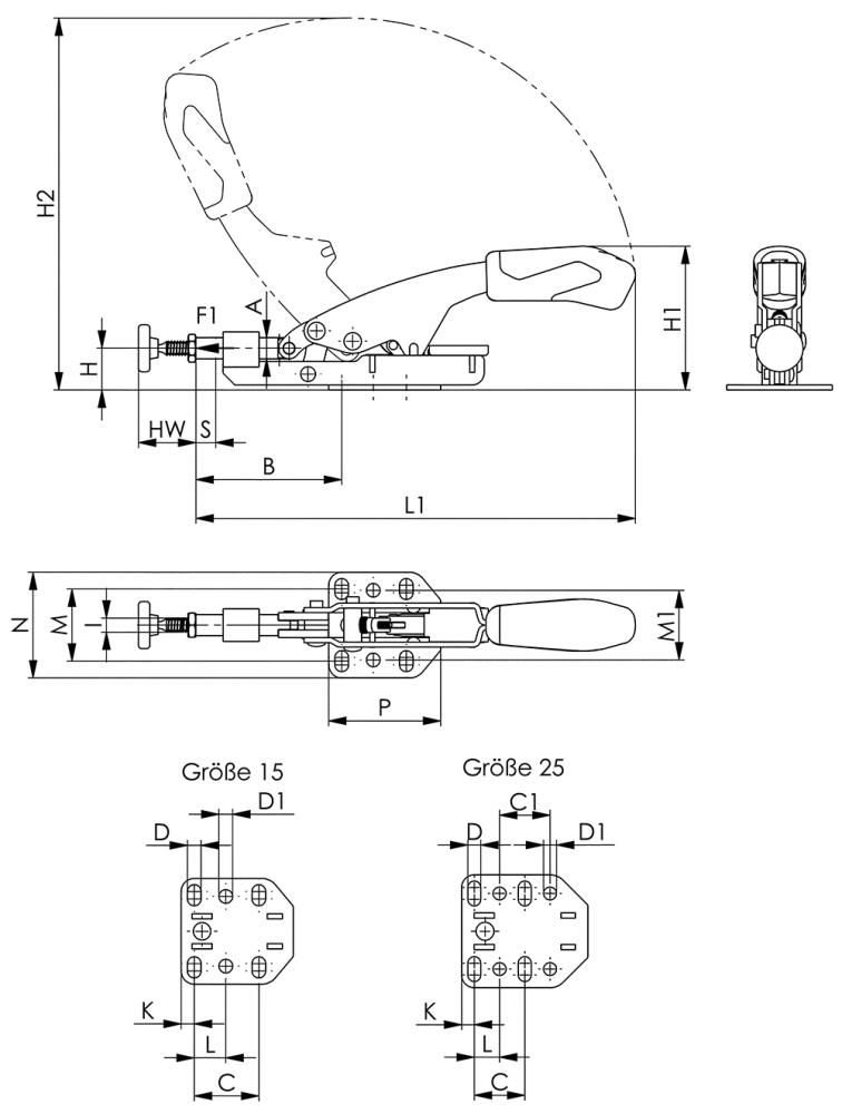 Schubstangenspan. 6874F Gr.15 mit variabler Spannweite