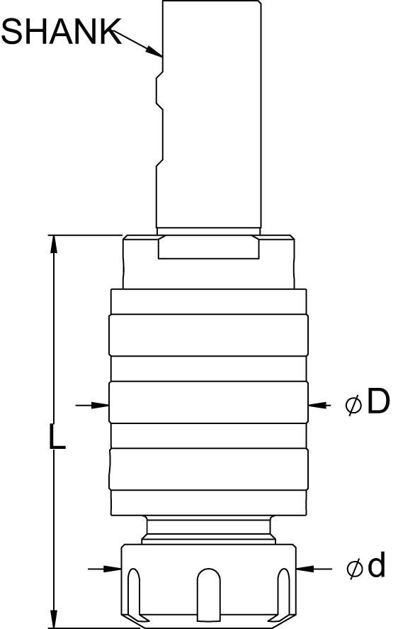 Gewindeschneidfutter SM2 Zyl.20mm M1,4-7 TAPMATIC