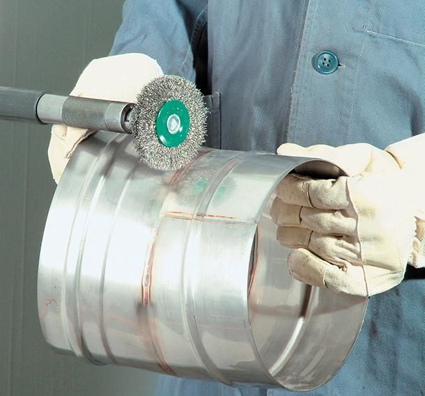 Rundbürste V4A gewellt mit Schaft 50x10x0,2mm Lessmann