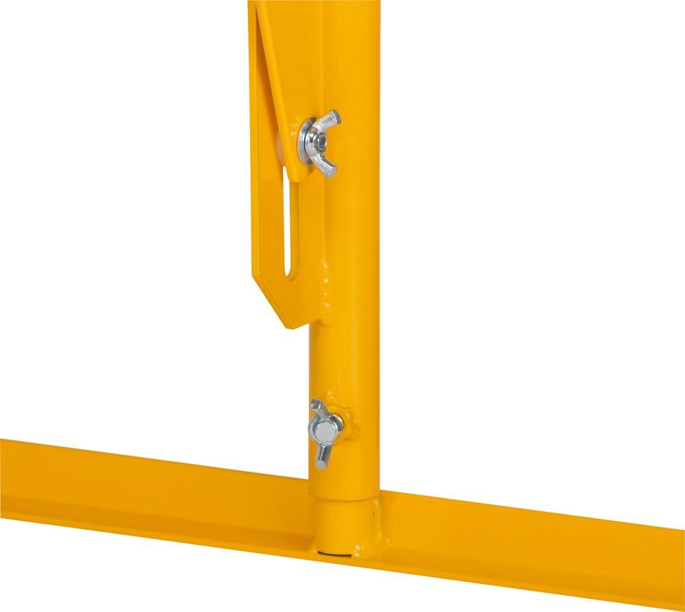 Scherengitter H 1050mm, L bis 3600mm gelb/schwarz stationär mit Standfuß