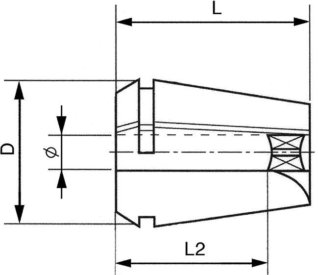 Spannzange mit Vierkant ER16-2,8x2,1 FORMAT