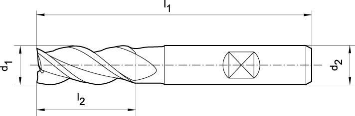 Schaftfräser kurz DIN844 Form B HSSCo8 3mm FORMAT