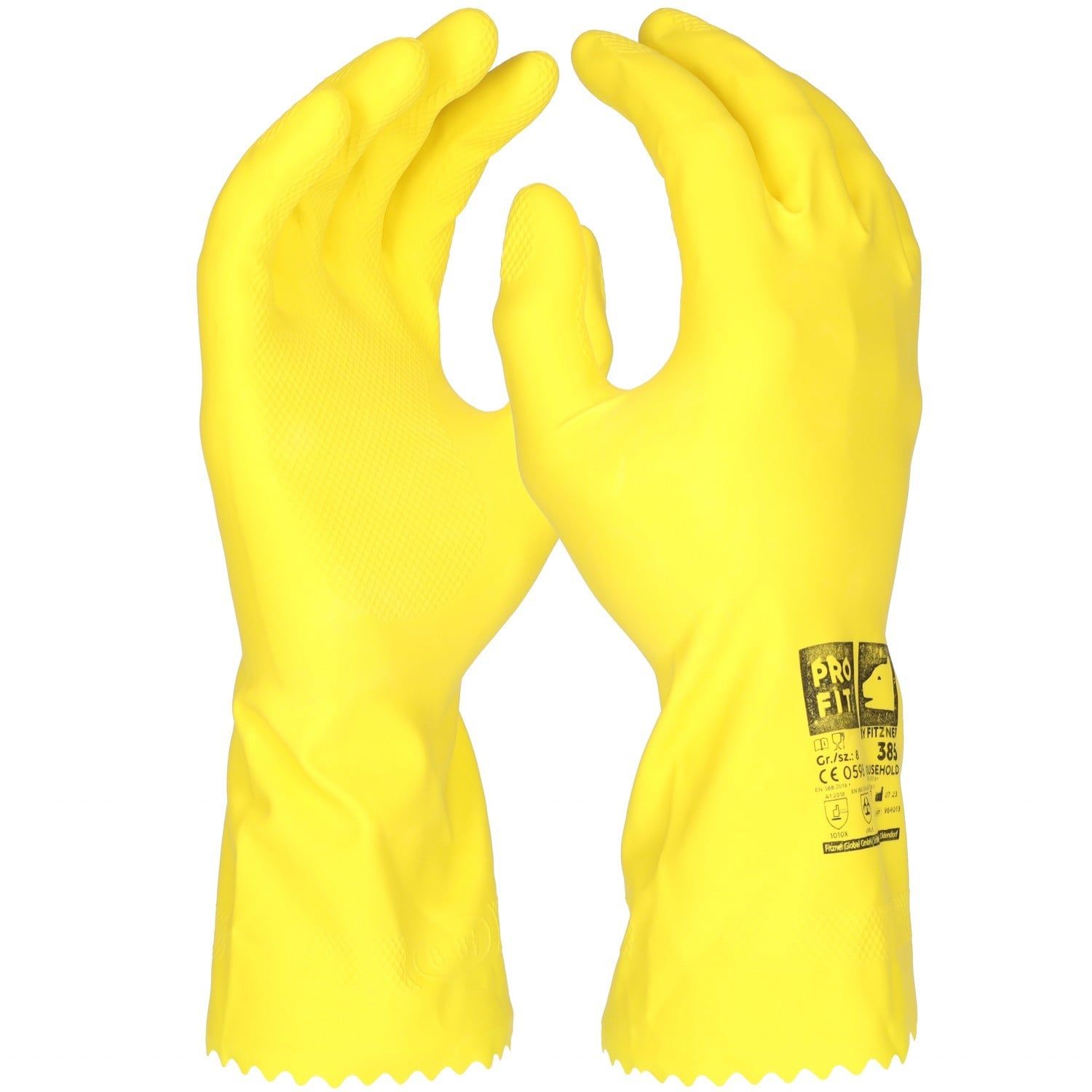 Latex Haushaltshandschuhe,Standard-Qualität, 30 cm, gelb 10