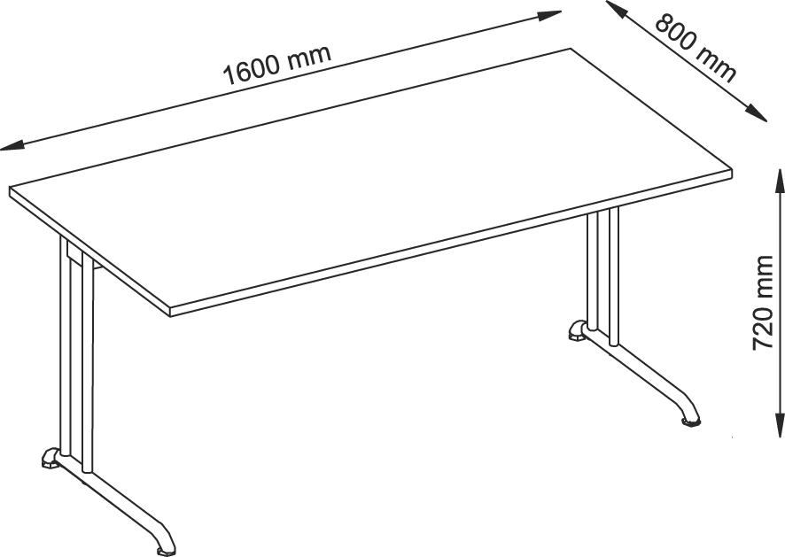 Schreibtisch Ahorn 1600x800 mm