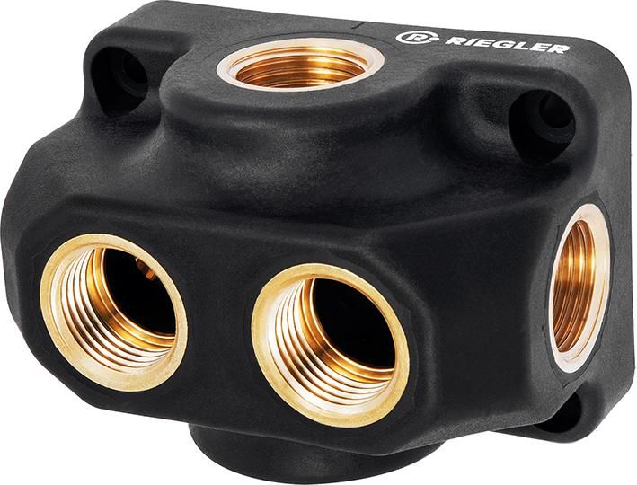 Universalverteilerdose Kunststoff, Innengewinde 1xG1/2" zu 6xG1/2" RIEGLER