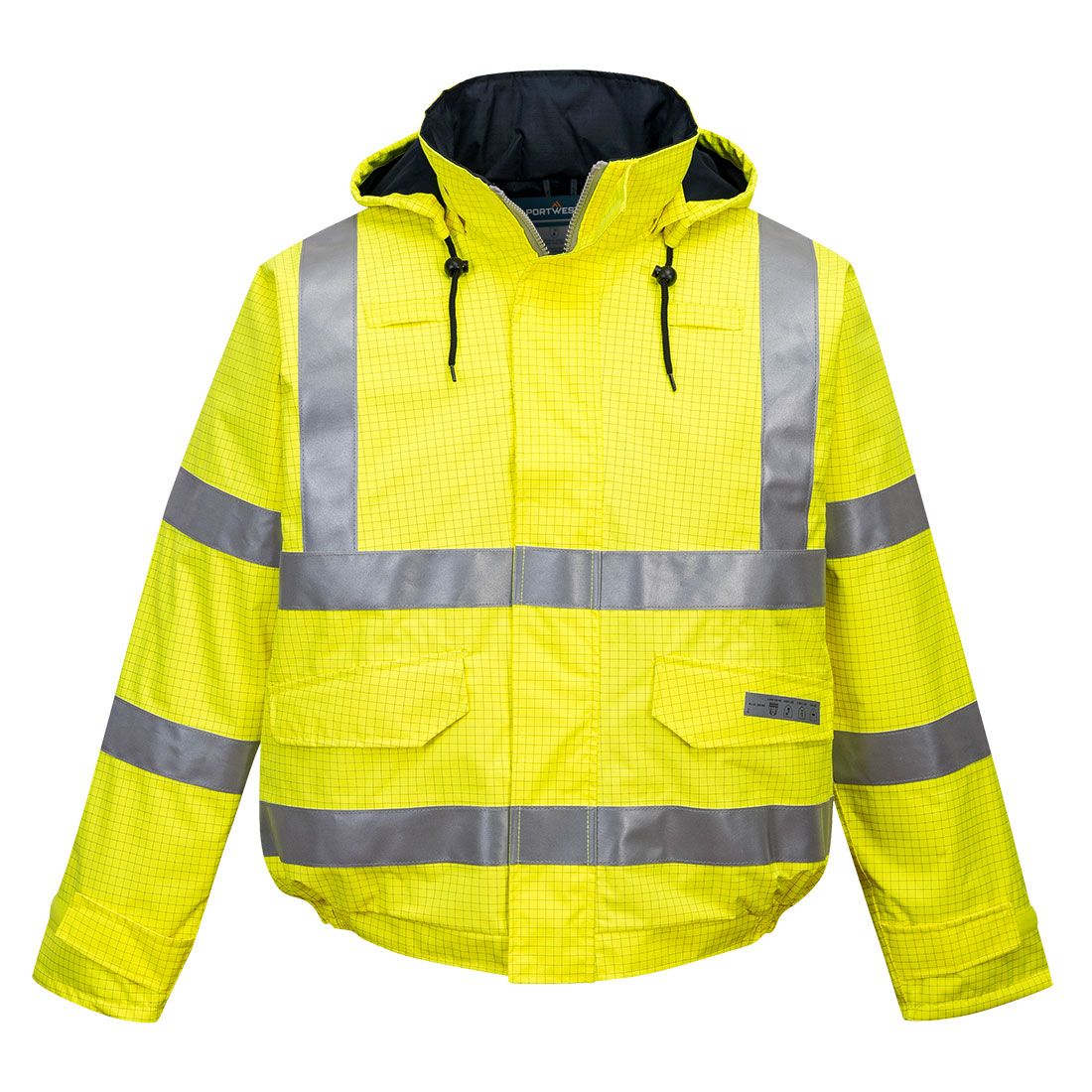 Portwest Bizflame Warnschutz-Regenjacke, Gelb, Gr. XS