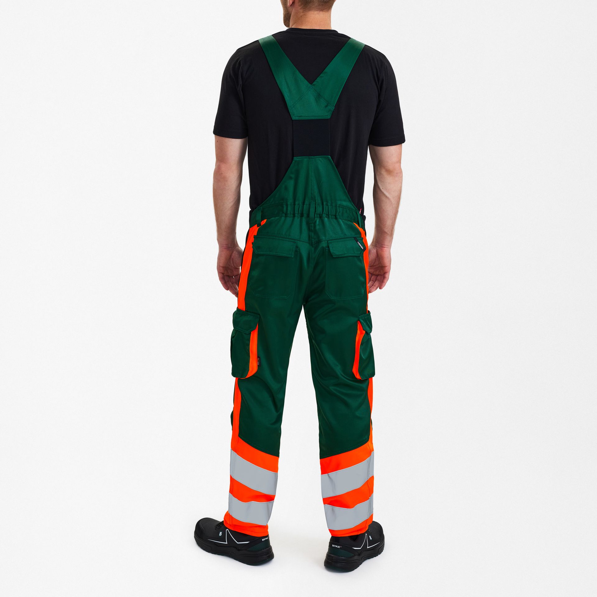 Safety Light Latzhose Grün/Orange, Gr. 42