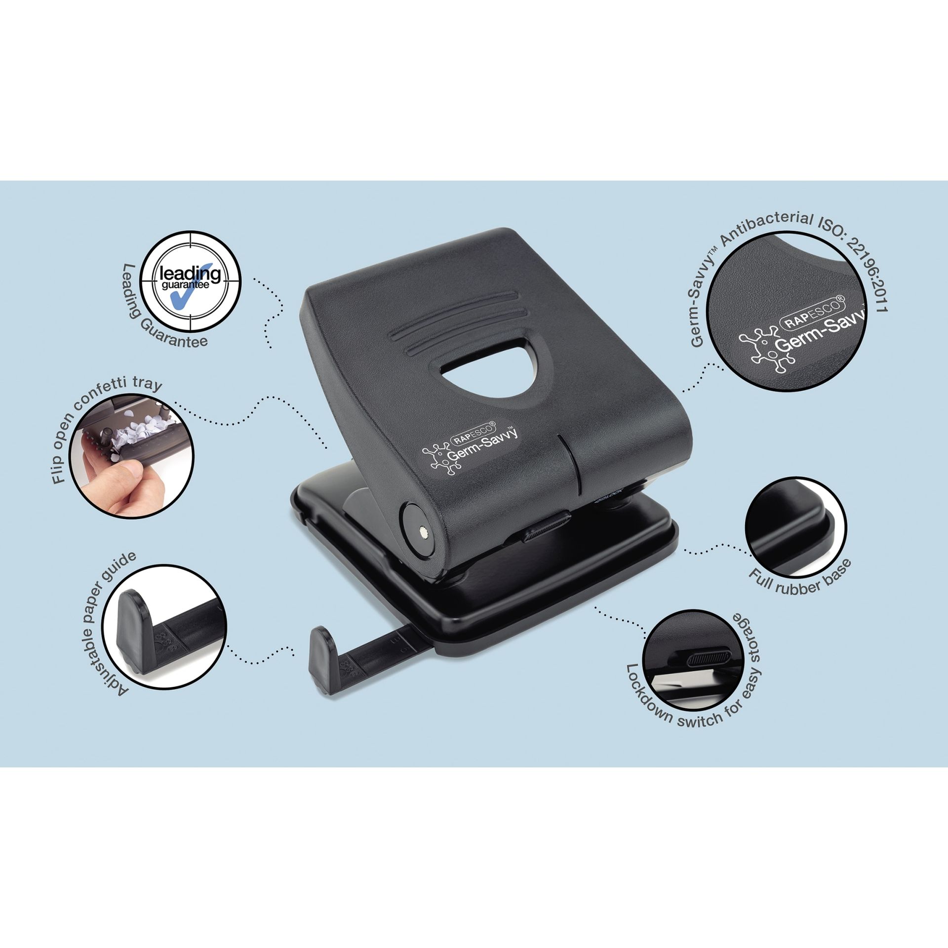 Locher 827-P 2fach 30Blatt schwarz