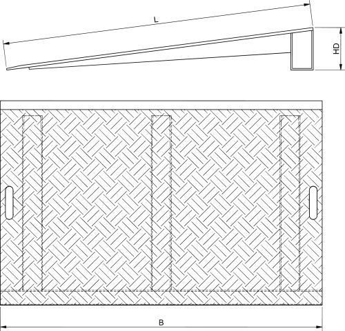 Keilbrücke Aluminium SB-KL500xB1000 mm Tragkraft 300 kg
