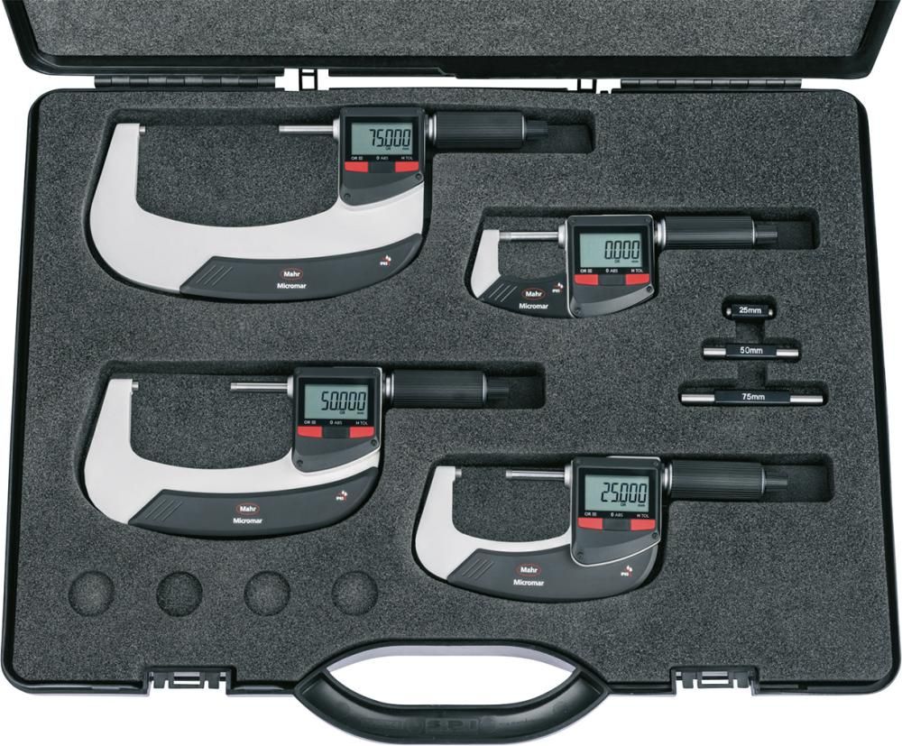 Dig.-Bügelmessschr.-Set MICROMAHR 40 EWR IP67 0-100 mm m. Daten MAHR