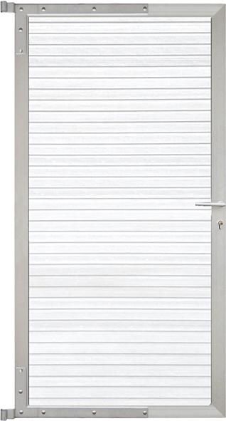 WAREN-Tor-Komplettset 90 x 173 cm, Rahmen silber Füllung white