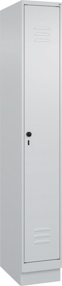 Gard.-Schrank TW CLASSIC B300xT500xH1950 mm RAL 7035/7035, 1 Abteil mit 100 mm hohem Sockel
