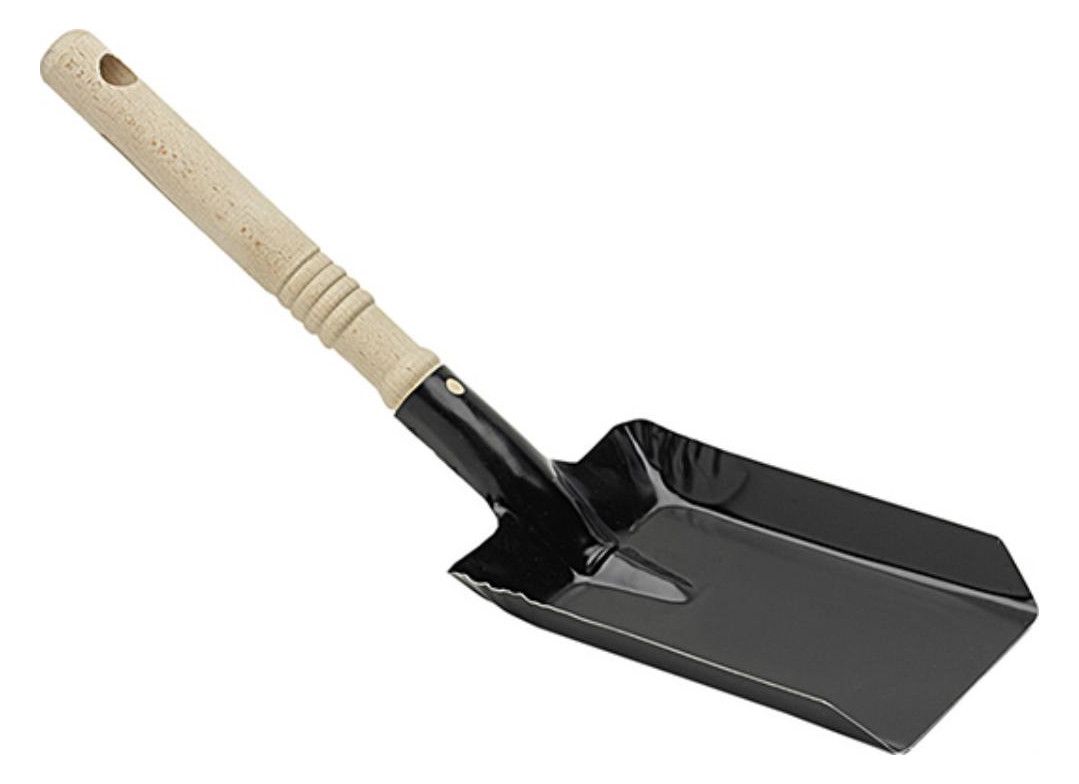 Metallkohleschaufel mit Holzgriff
