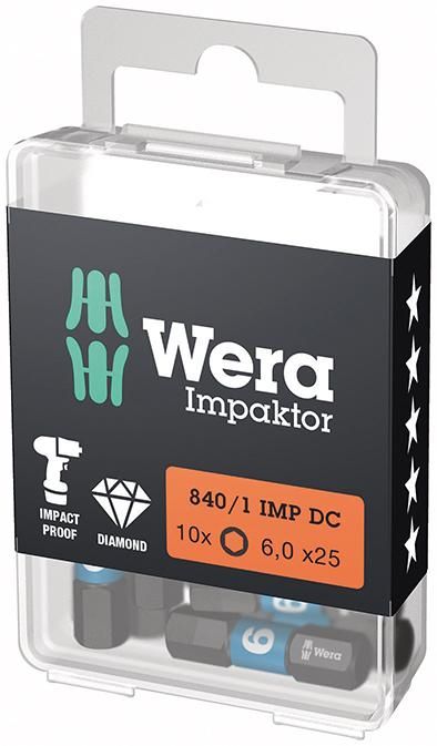 WERA 1/4"-6-kantbits, DIN3126C6,3