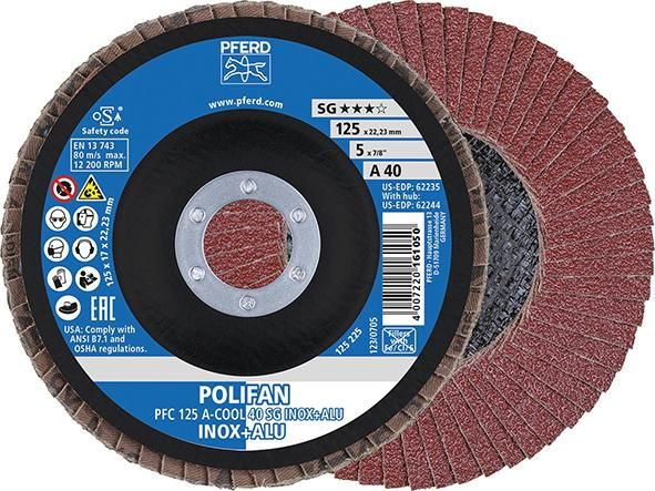 Fächerschleifscheibe A-COOL SG gewölbt 125mm K40 Pferd