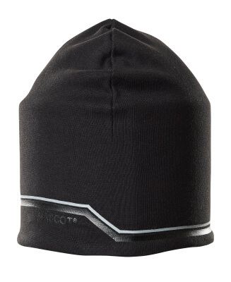 Strickmütze Strickmütze, mit Druck Schwarz ONE
