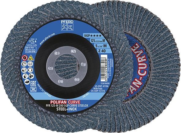 Fächerschleifscheibe Z 40SGP CURVE M 125mm K40Pferd