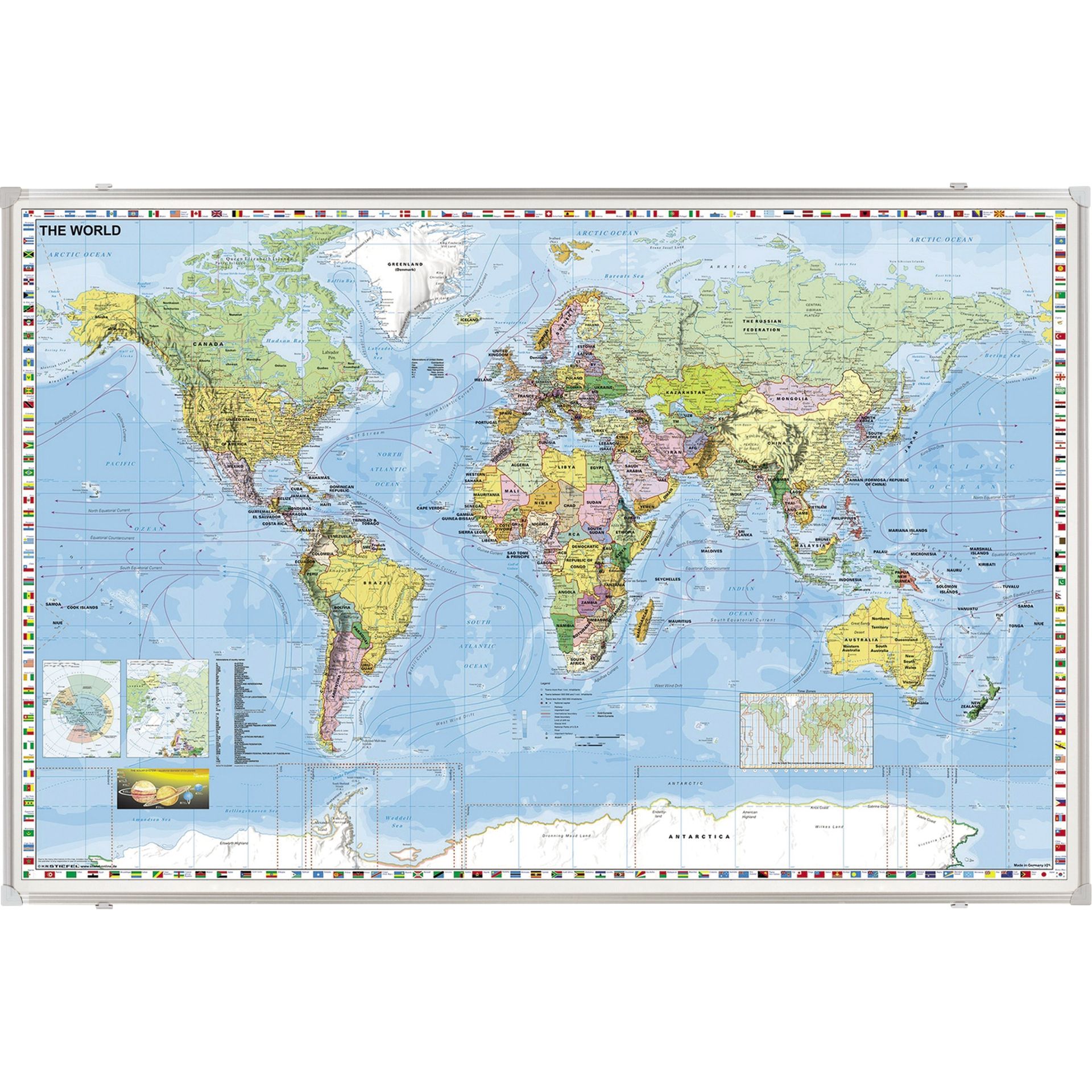 Kartentafel 138x88cm Weltkarte 1:33.000.000