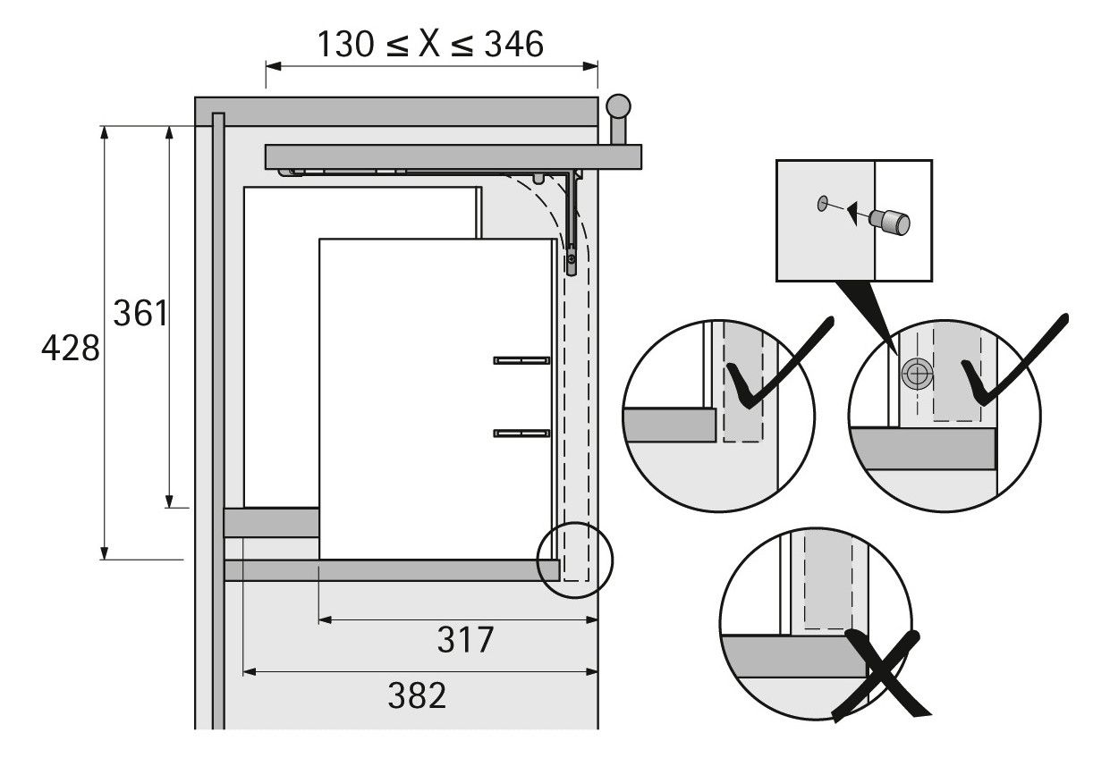 HETTICH Einschwenk-Beschlag Lift Up