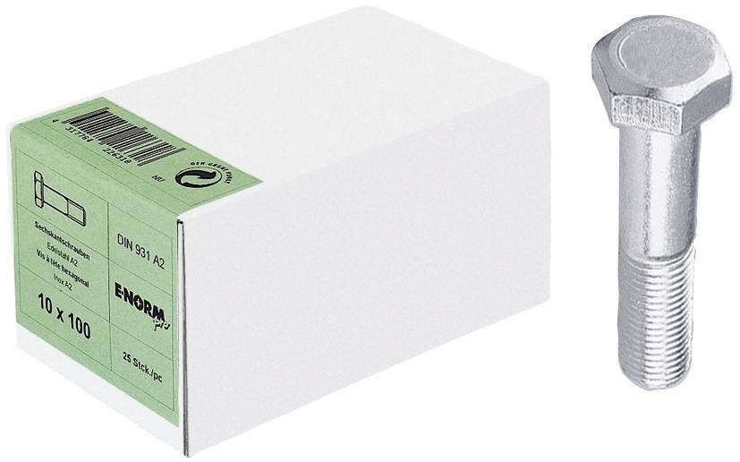 DIN 931 Edelstahl A2 M10x40 HP E-NORMpro