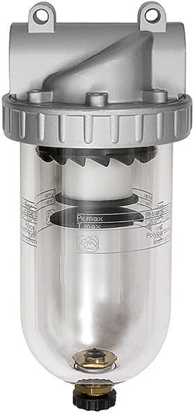 Druckluftfilter BR Standard, G1/2" DN15, BG 3, PC-Behälter, 5µm, RIEGLER