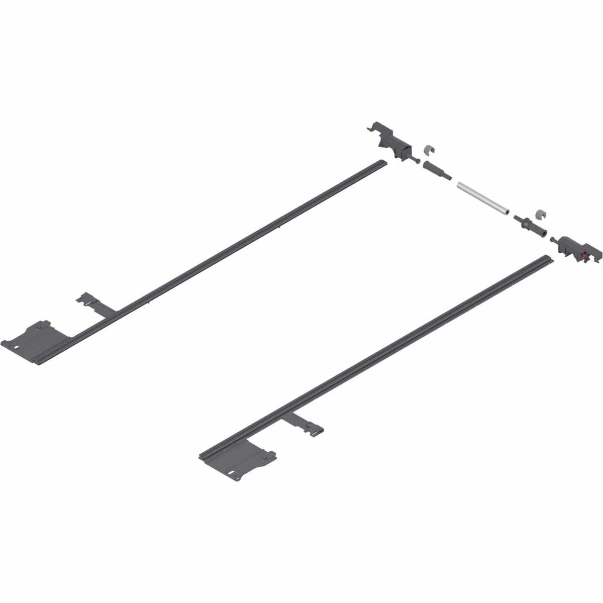 MOVENTO Seitenstabilisierung, NL=750 mm, KB=1400 mm, Vollauszug, zum Ablängen, R7037 staubgrau