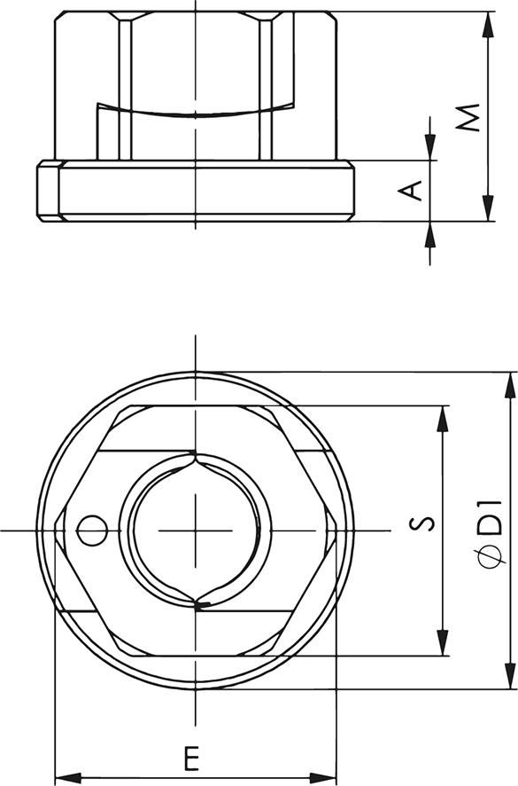 TWINNUT-Mutter mit Bund 6333S-M6 AMF