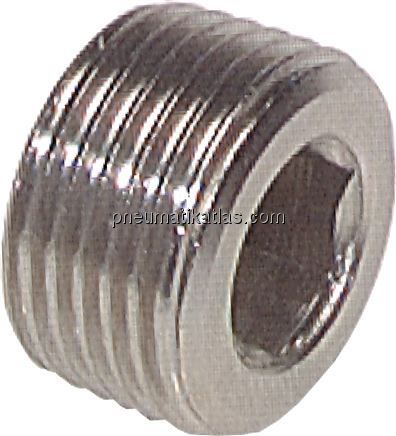 Verschlussstopfen Innenskt. R 1/8", Messing vernickelt