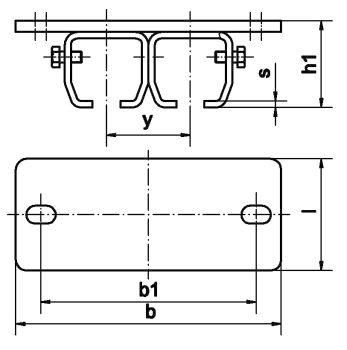 HELM 402 D Doppeldecken- muffe,galv.verz., 60 mm