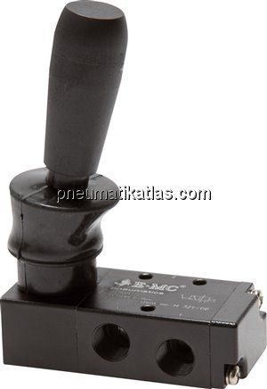 3/2-Wege Handhebelventil, Federrückstellung, G 1/8"