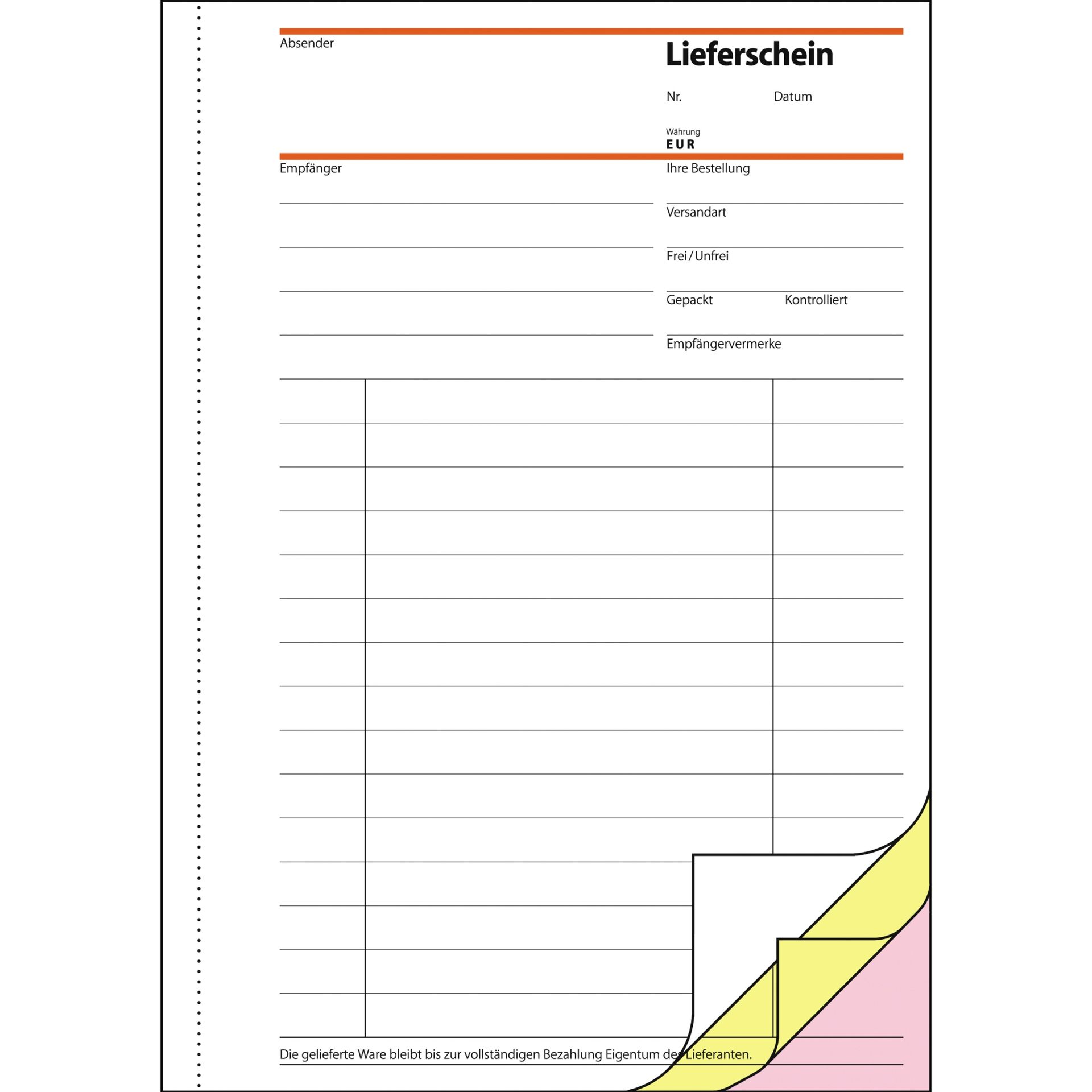 Lieferschein A5 sd 3x40Bl